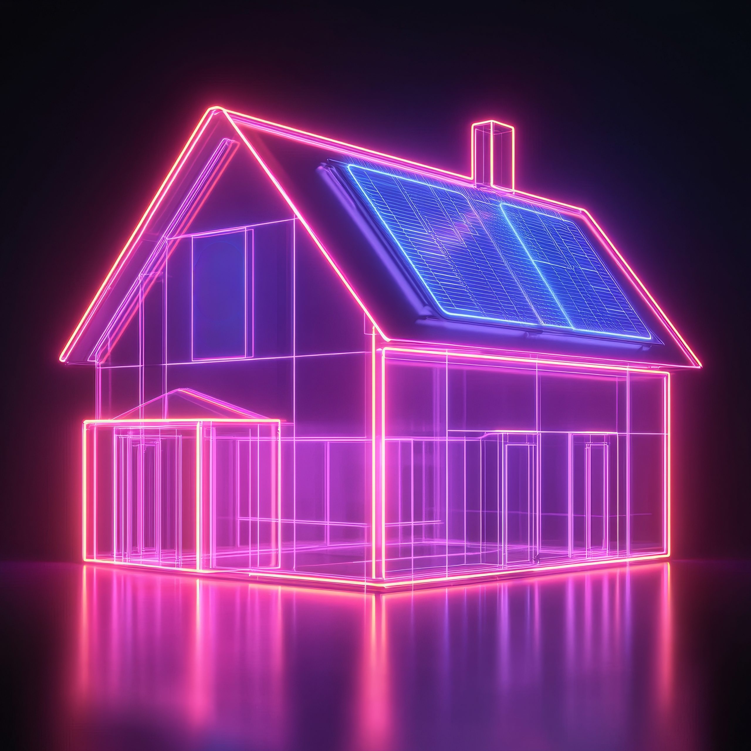 Casa con impianto fotovoltaico
